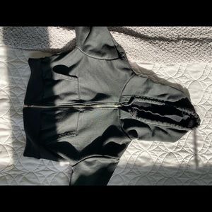 Cropped zip up hoodie